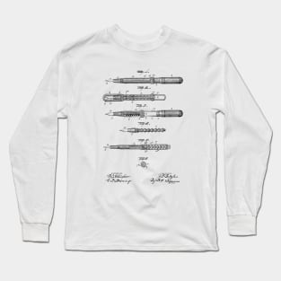 Fountain Pen Vintage Patent Hand Drawing Long Sleeve T-Shirt